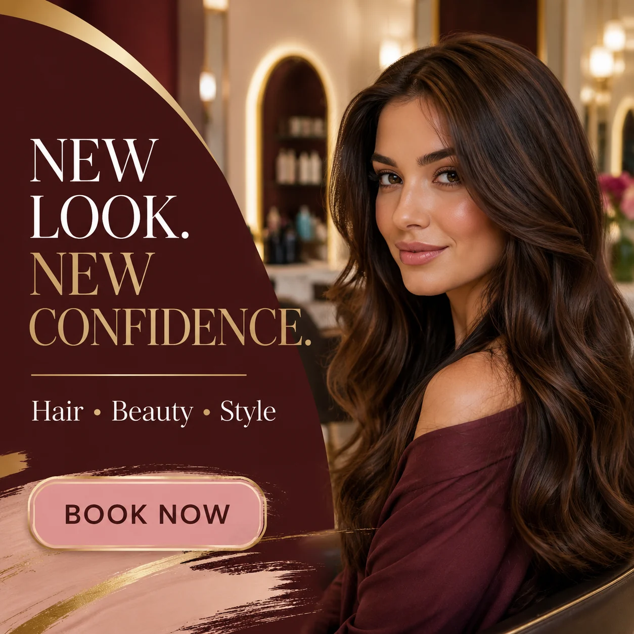 Luxury beauty salon promotional social media design