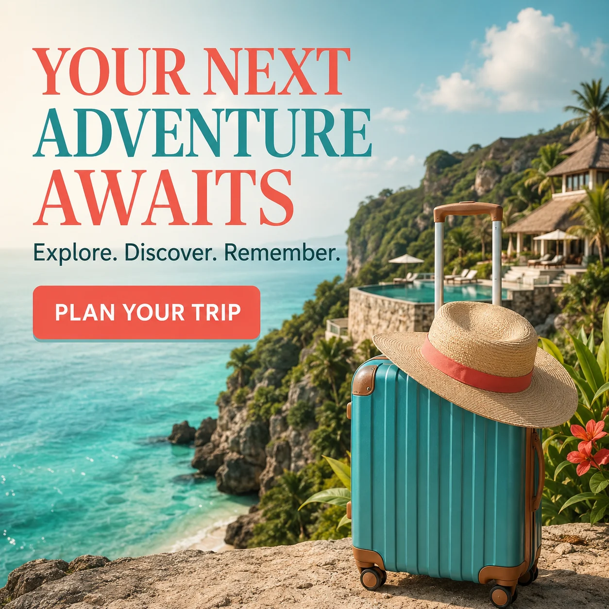 Travel agency promotional social media design